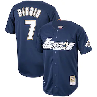 mens mitchell and ness craig biggio navy houston astros coo